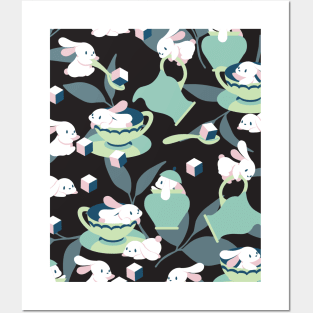 Rabbit Tea Party Art III Posters and Art